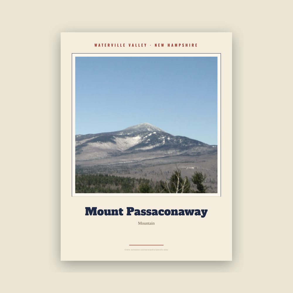 Waterville Valley Mount Passaconaway Landmark Print