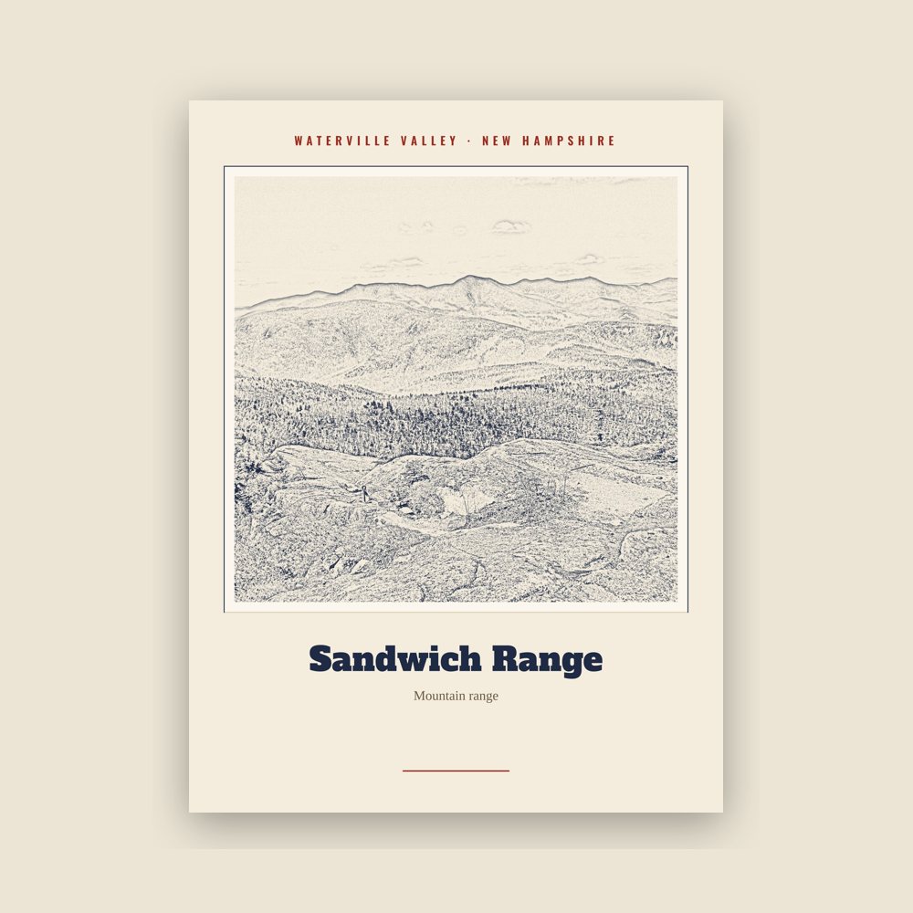 Waterville Valley Sandwich Range Landmark Print
