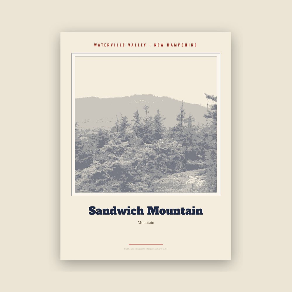 Waterville Valley Sandwich Mountain Landmark Print