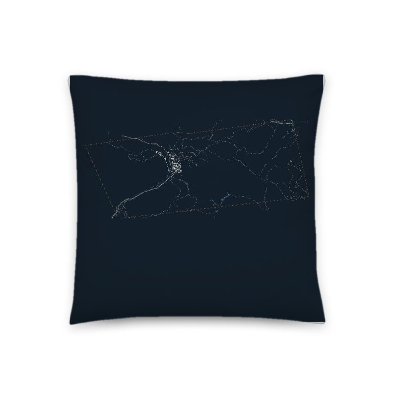 Waterville Valley Map Throw Pillow