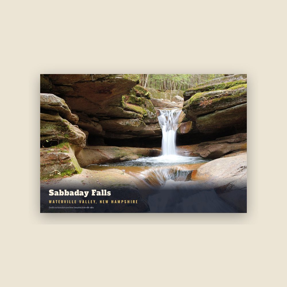 Waterville Valley Sabbaday Falls Postcard