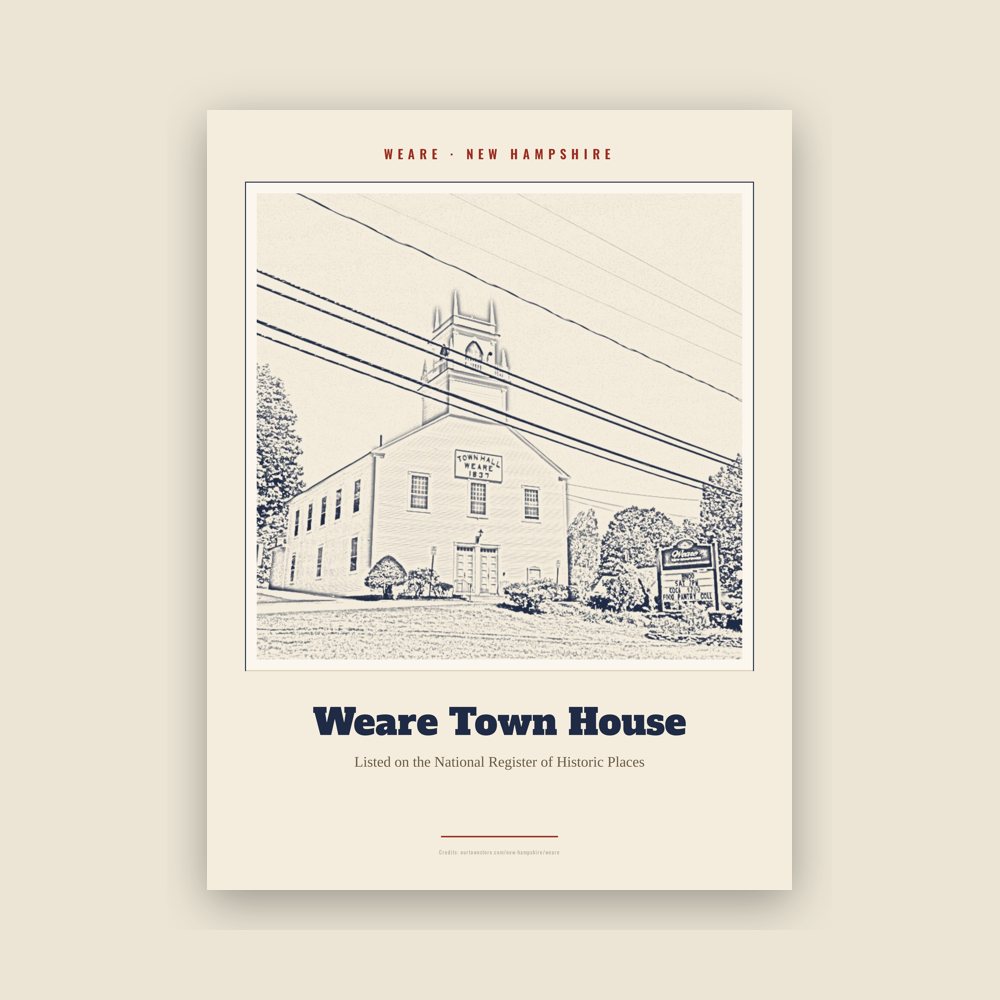 Weare Weare Town House Landmark Print