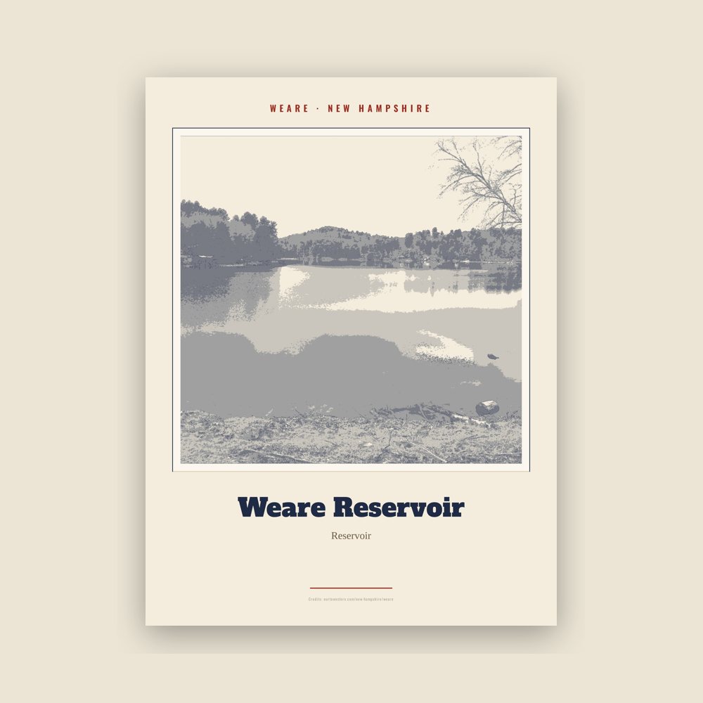 Weare Weare Reservoir Landmark Print