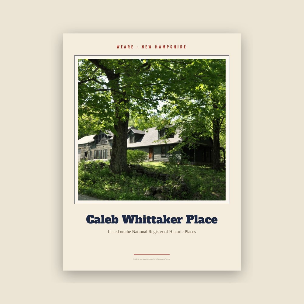 Weare Caleb Whittaker Place Landmark Print