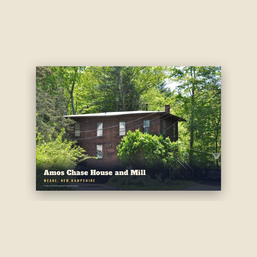 Weare Amos Chase House and Mill Postcard