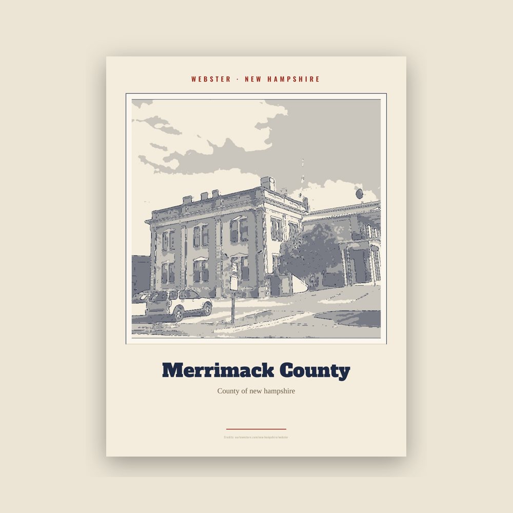 Webster Merrimack County Landmark Print