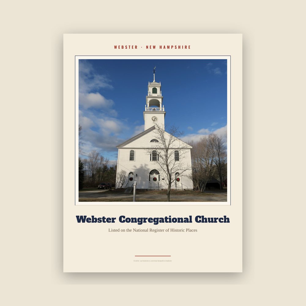 Webster Webster Congregational Church Landmark Print