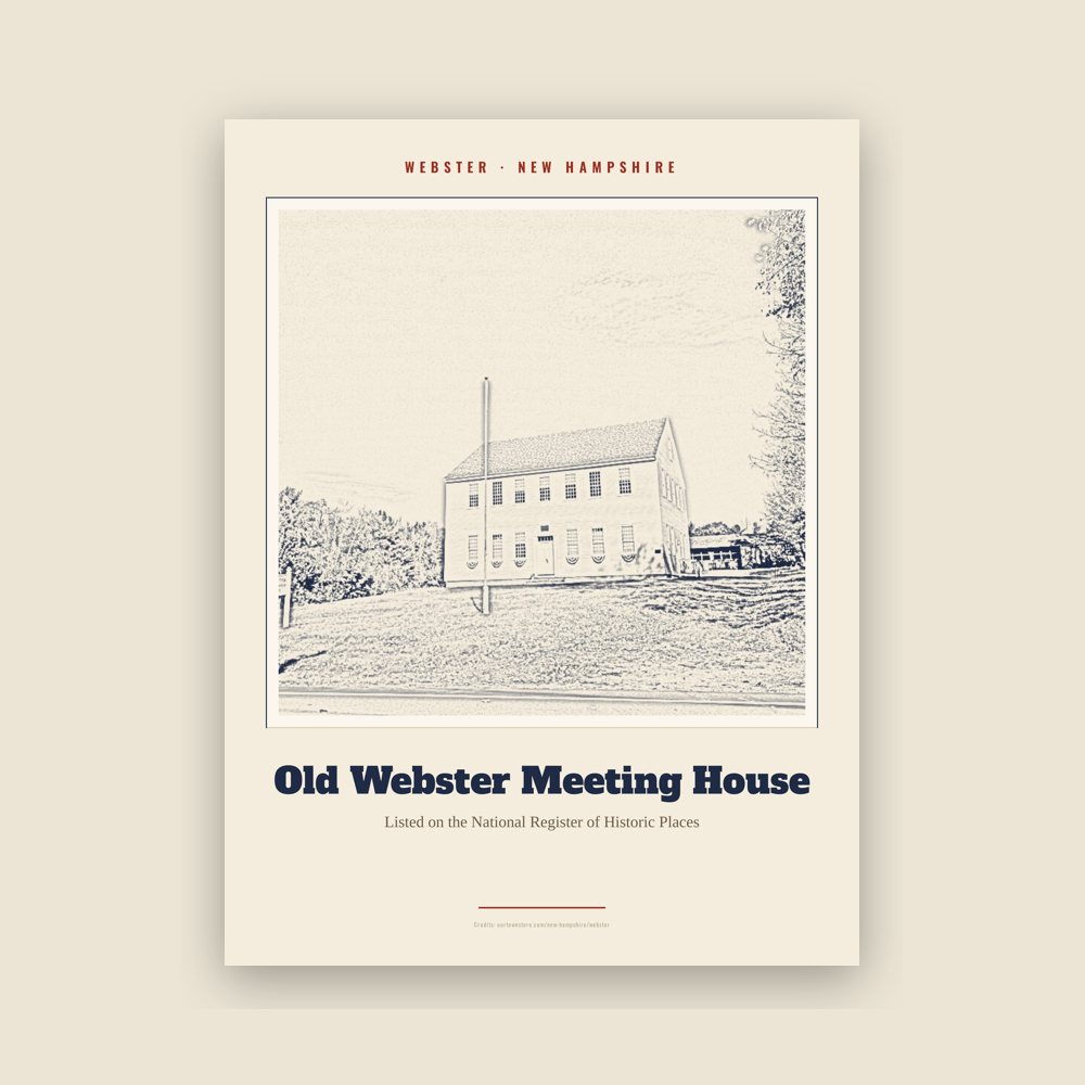 Webster Old Webster Meeting House Landmark Print
