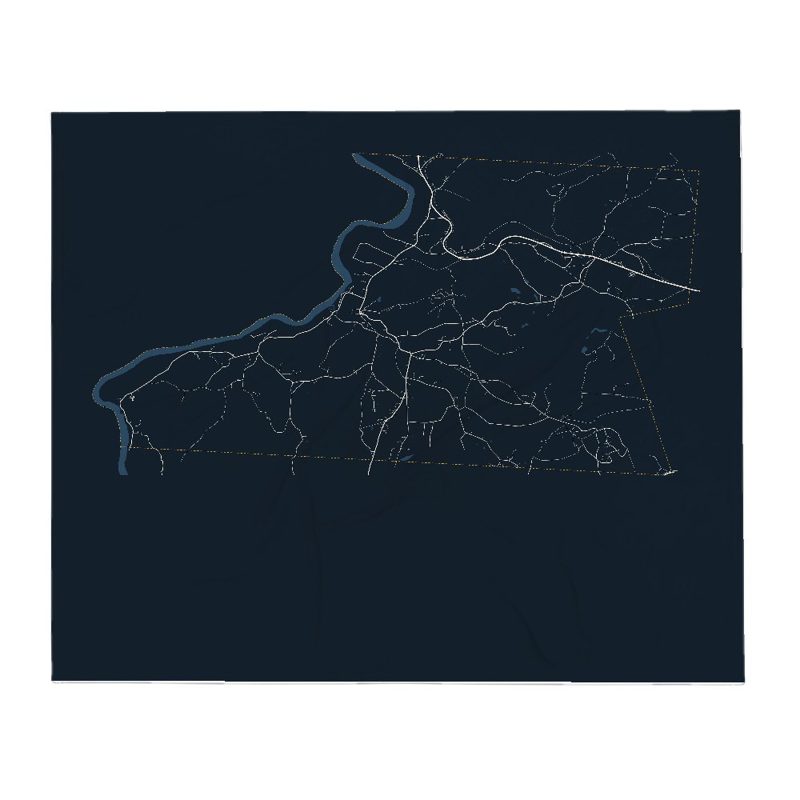 Westmoreland Street Map Throw Blanket