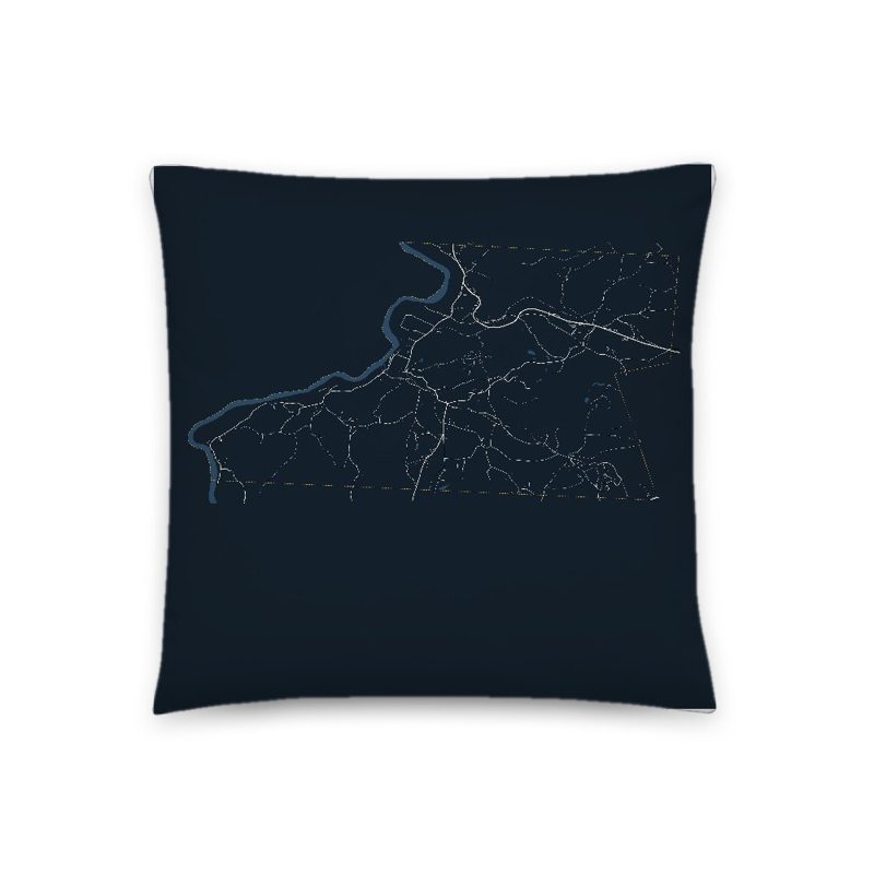 Westmoreland Map Throw Pillow