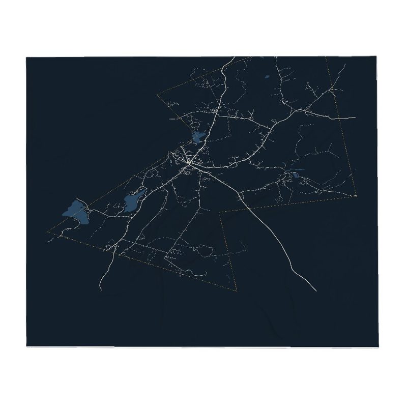 Whitefield Street Map Throw Blanket