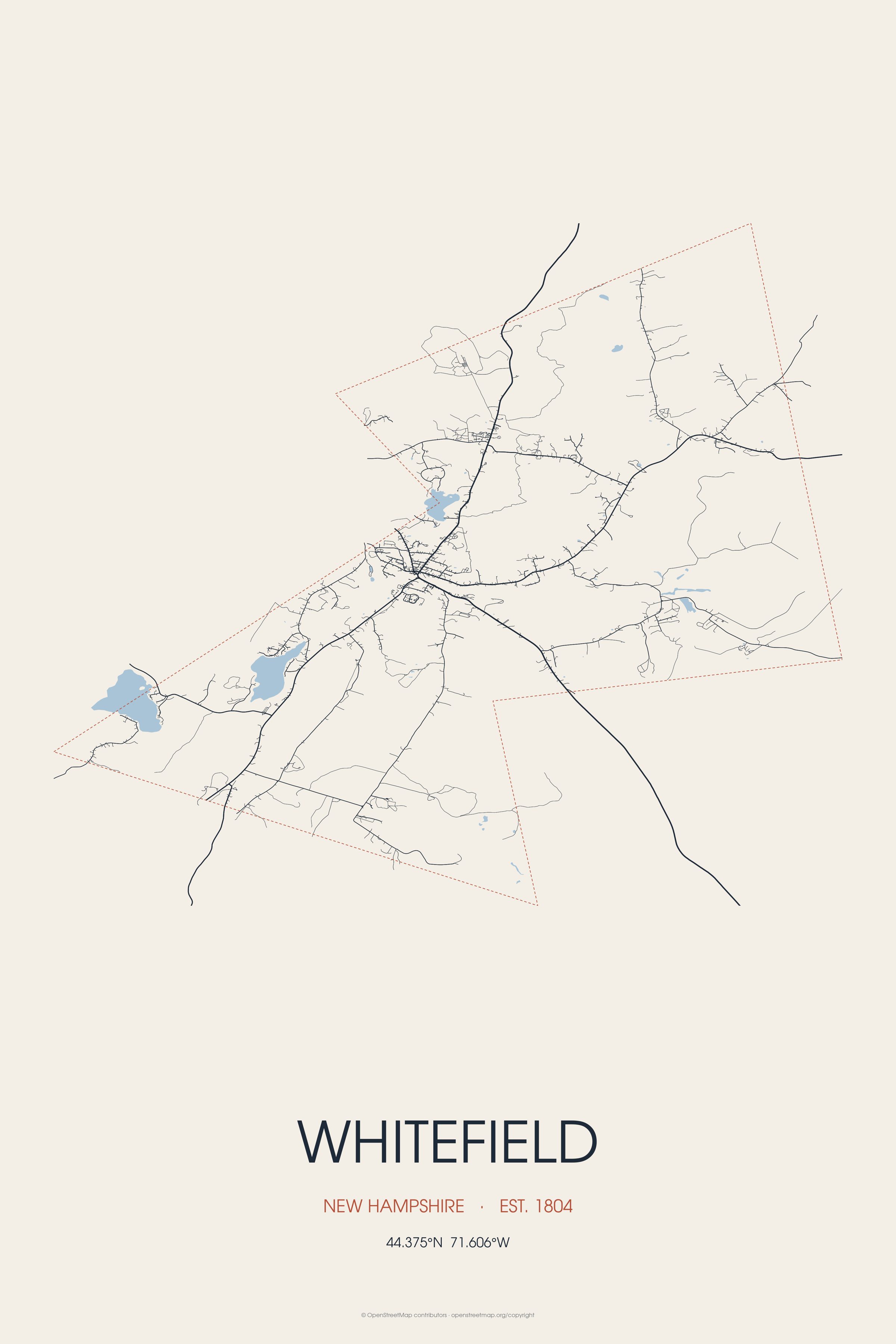 Street map of Whitefield, New Hampshire