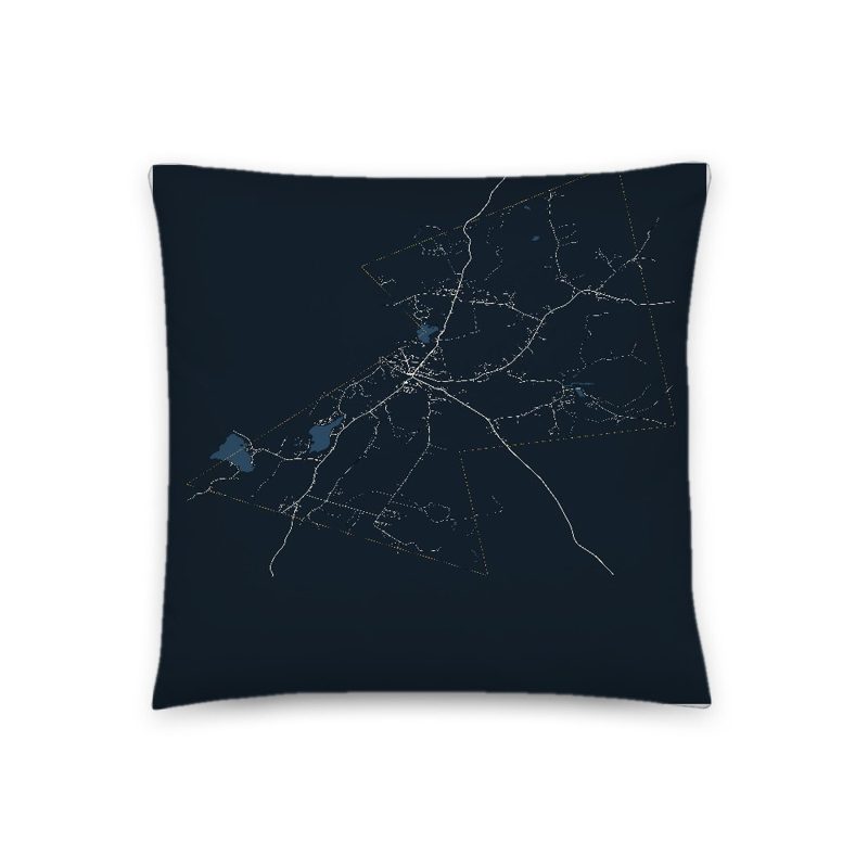 Whitefield Map Throw Pillow