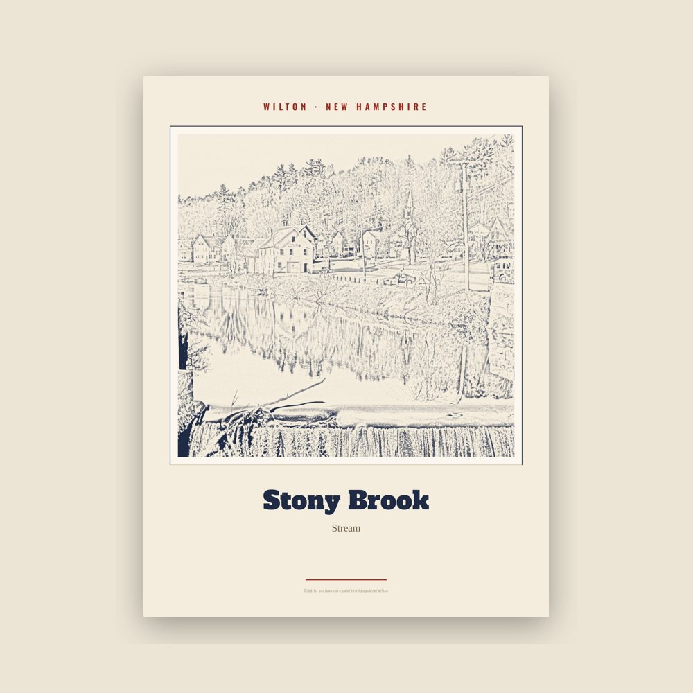 Wilton Stony Brook Landmark Print
