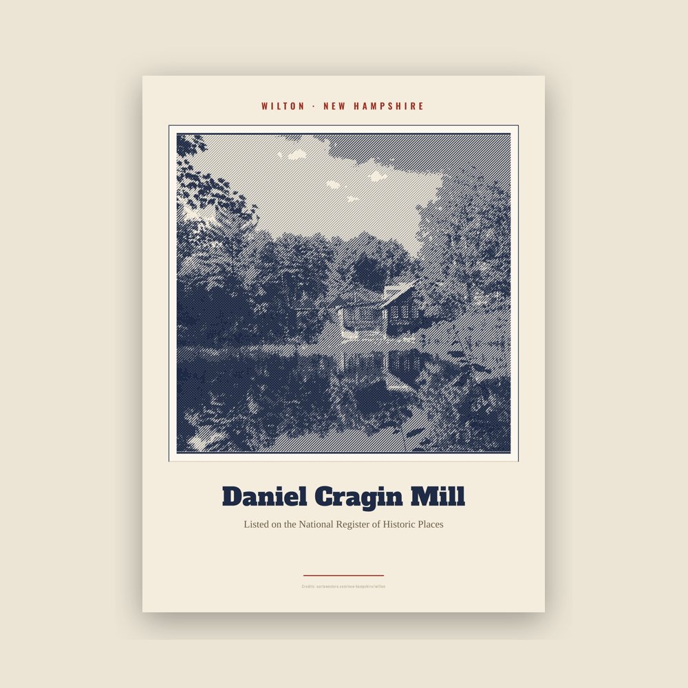 Wilton Daniel Cragin Mill Landmark Print