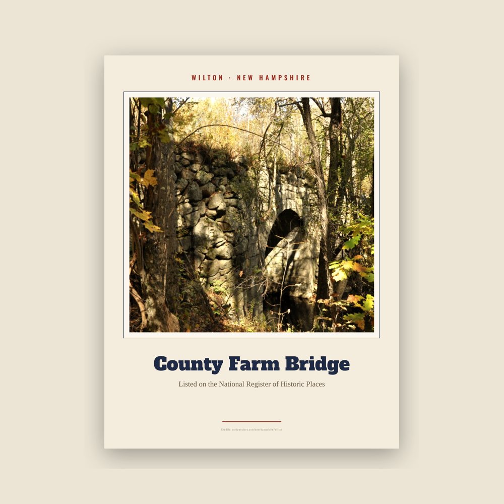 Wilton County Farm Bridge Landmark Print