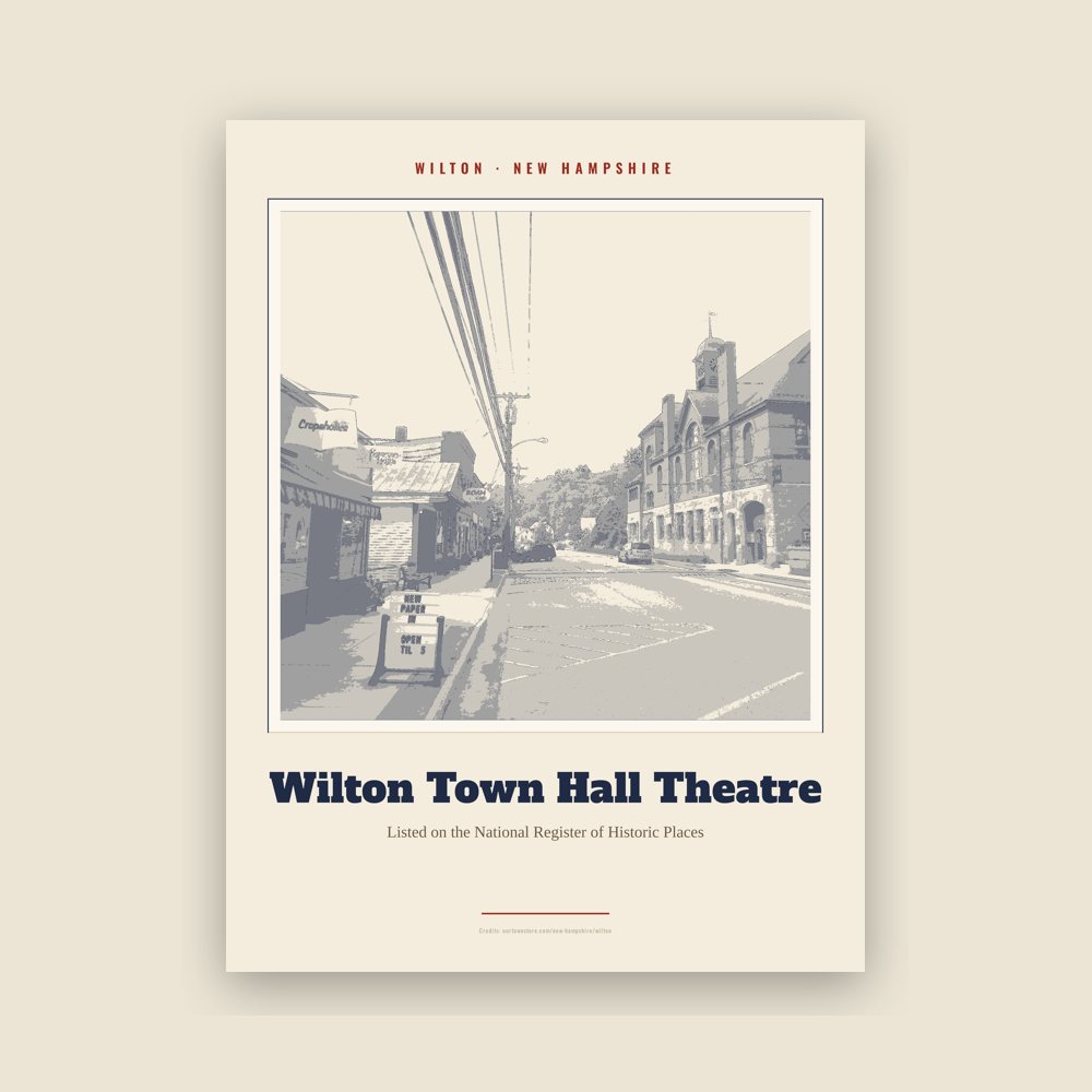 Wilton Wilton Town Hall Theatre Landmark Print