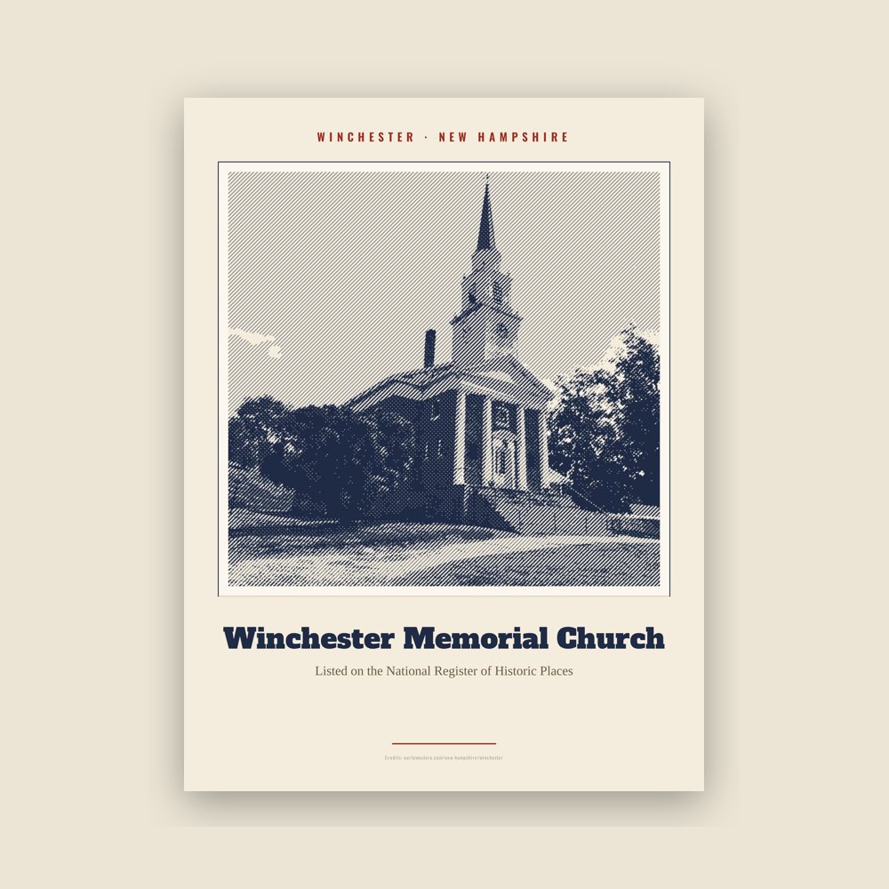 Winchester Winchester Memorial Church Landmark Print
