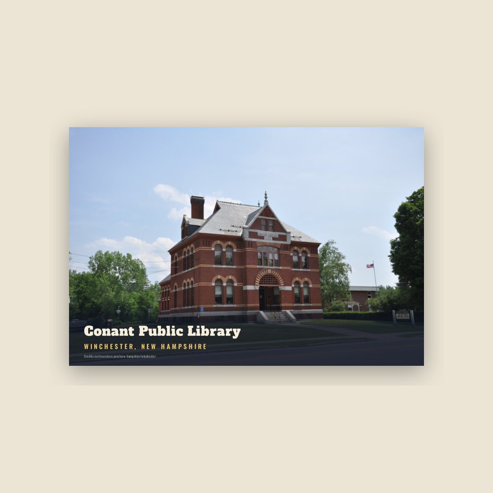 Winchester Conant Public Library Postcard