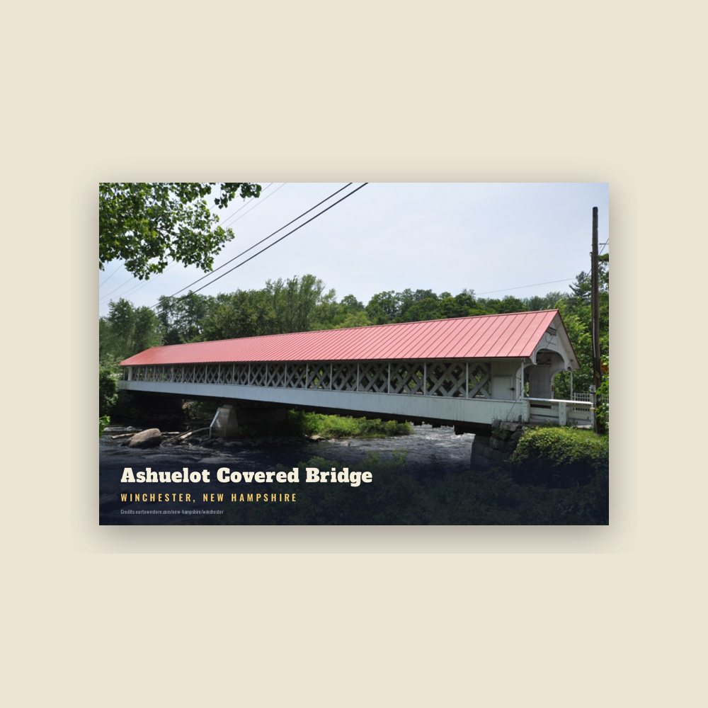Winchester Ashuelot Covered Bridge Postcard