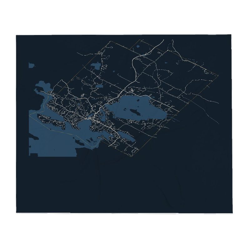Wolfeboro Street Map Throw Blanket