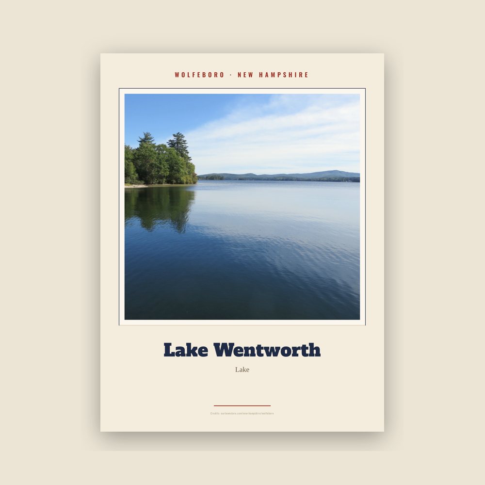 Wolfeboro Lake Wentworth Landmark Print