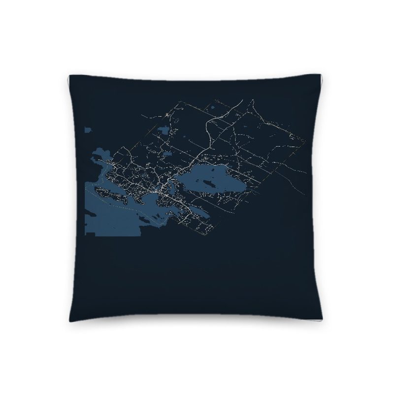 Wolfeboro Map Throw Pillow