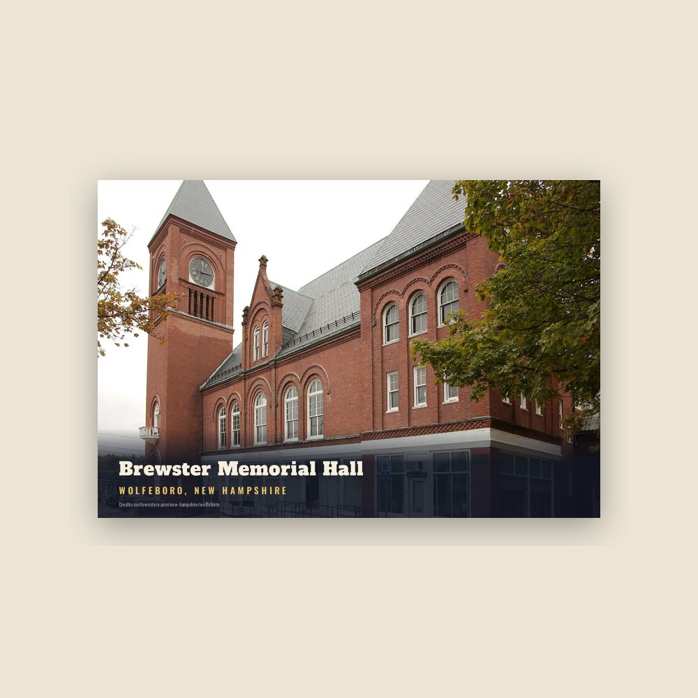 Wolfeboro Brewster Memorial Hall Postcard