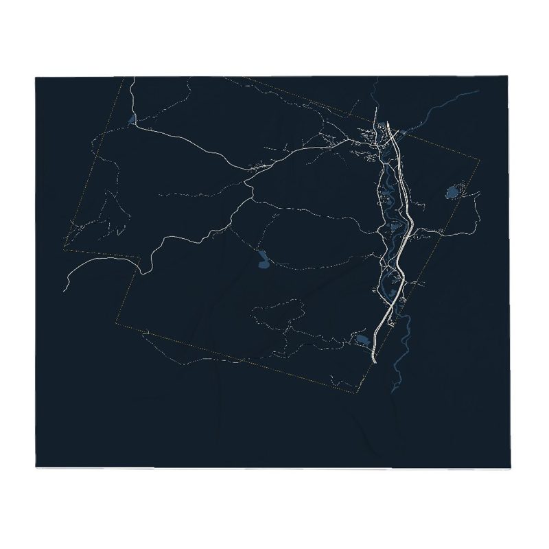 Woodstock Street Map Throw Blanket