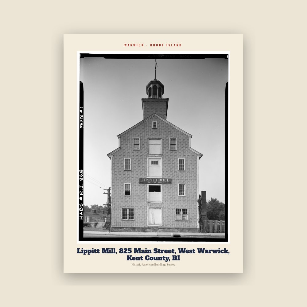 Warwick Lippitt Mill, 825 Main Street, West Warwick, Kent County, RI Archive Print