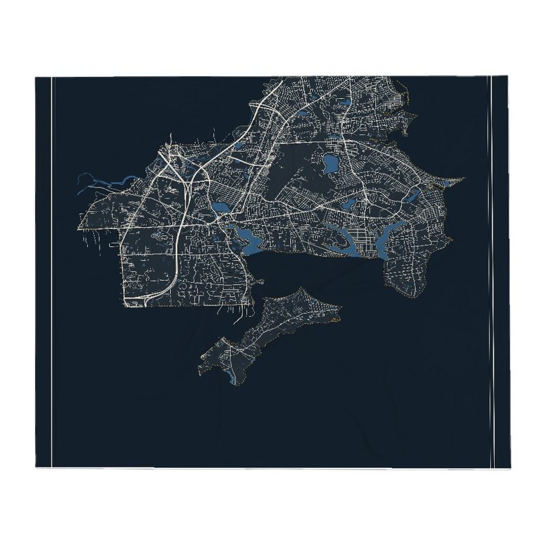 Warwick Street Map Throw Blanket