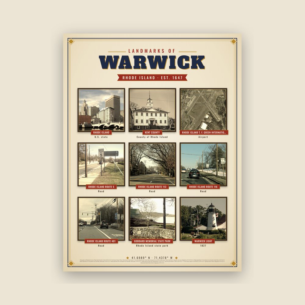 Warwick Landmarks Photo Poster