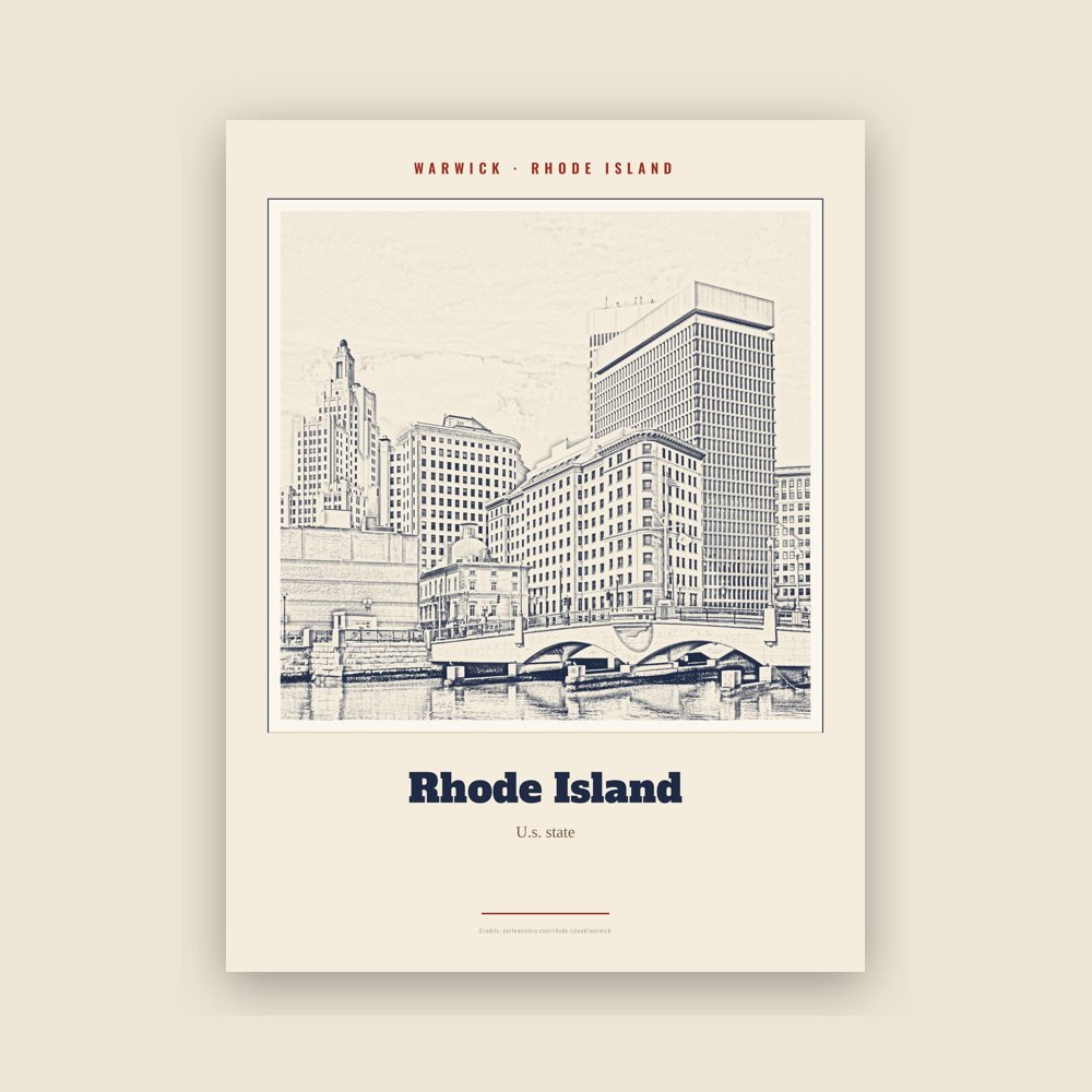 Warwick Rhode Island Landmark Print