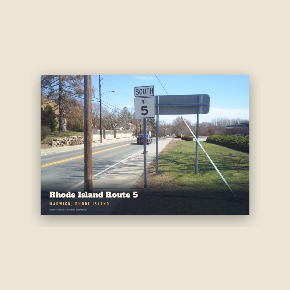 Warwick Rhode Island Route 5 Postcard