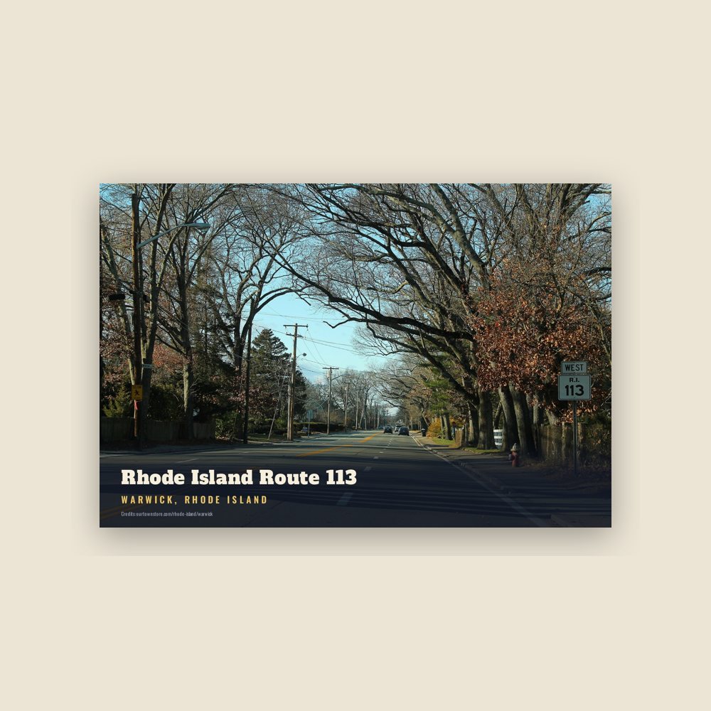 Warwick Rhode Island Route 113 Postcard