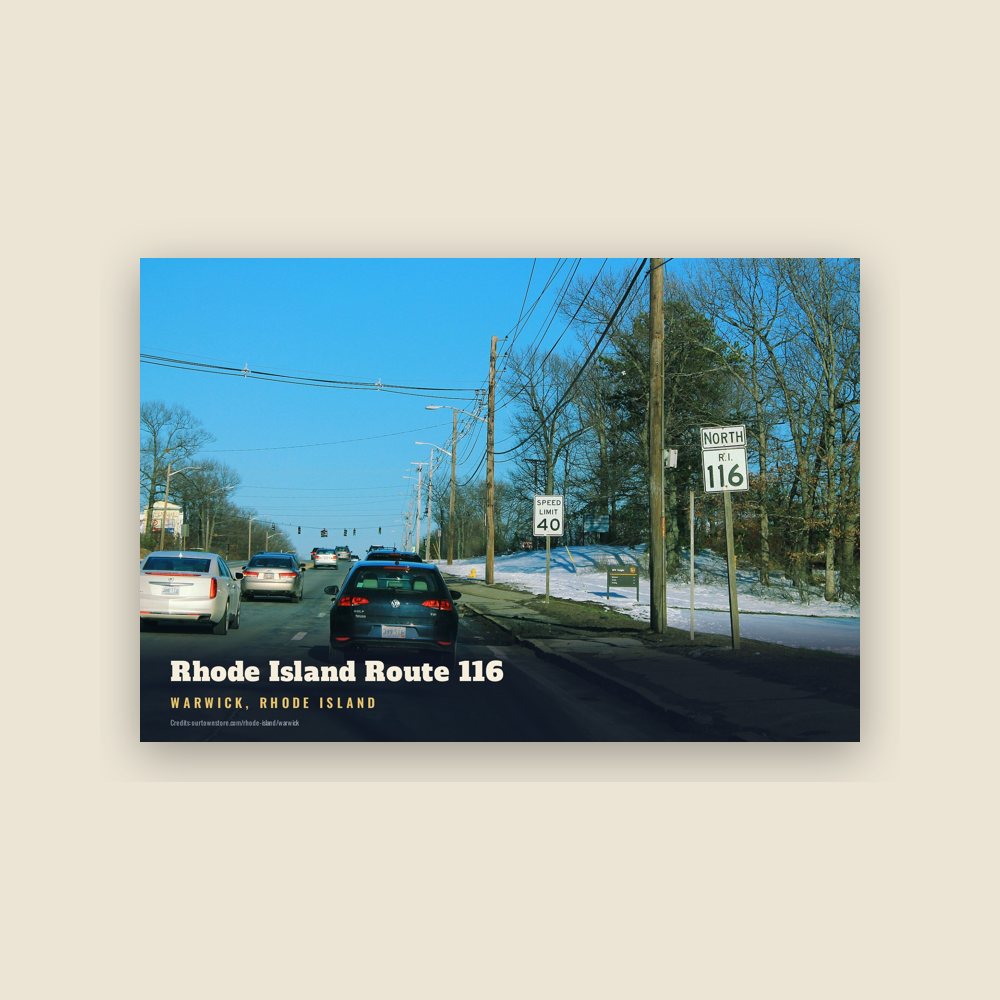 Warwick Rhode Island Route 116 Postcard