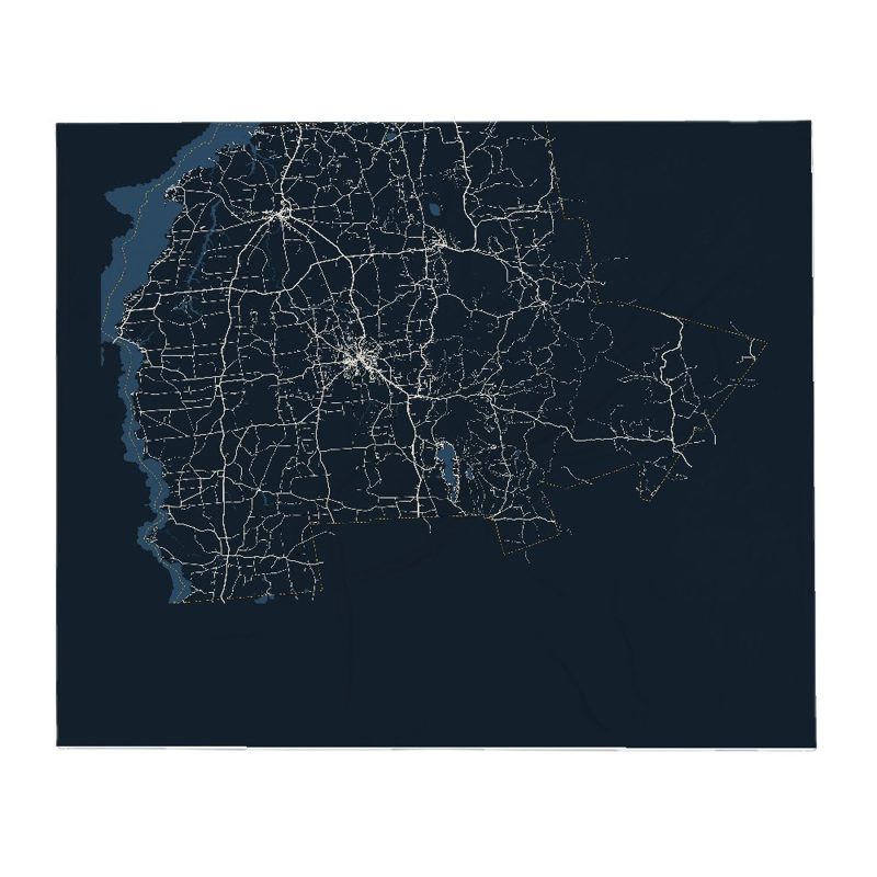 Addison Street Map Throw Blanket