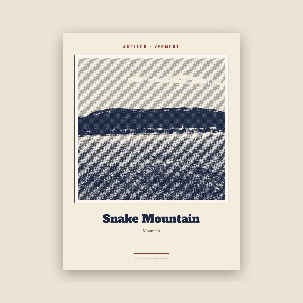 Addison Snake Mountain Landmark Print