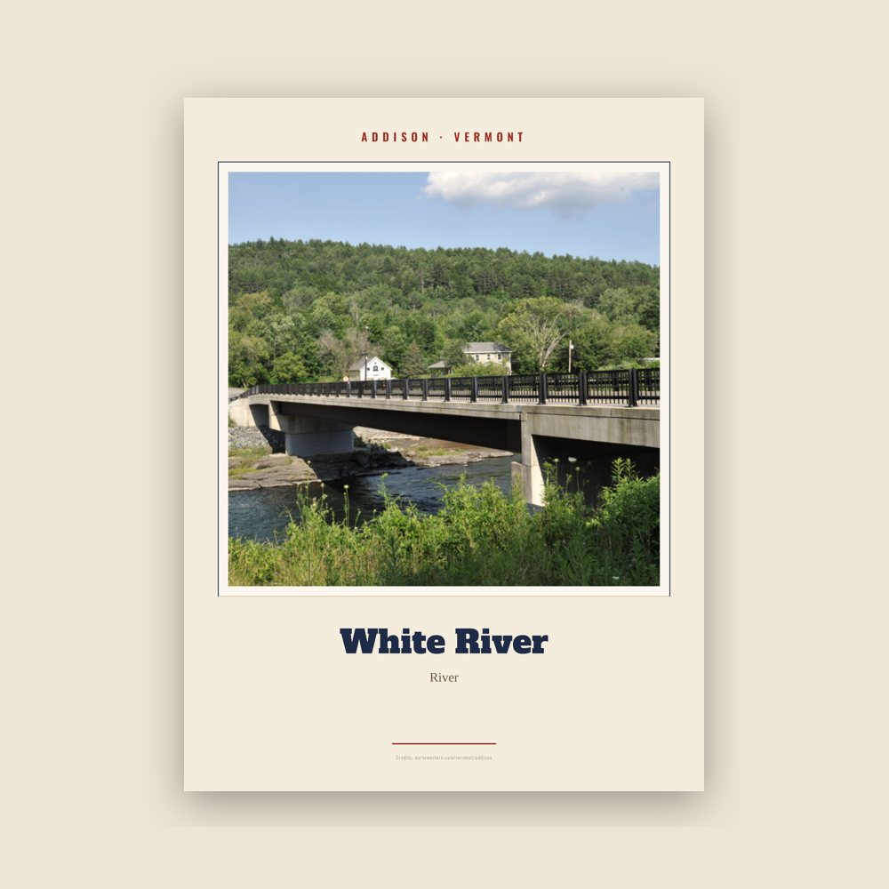 Addison White River Landmark Print