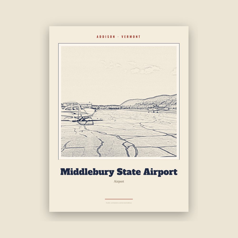 Addison Middlebury State Airport Landmark Print