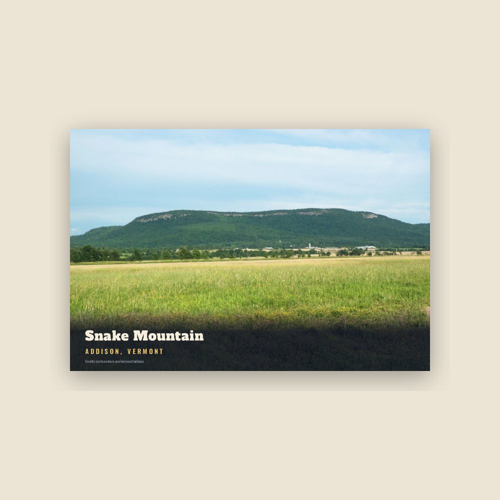 Addison Snake Mountain Postcard