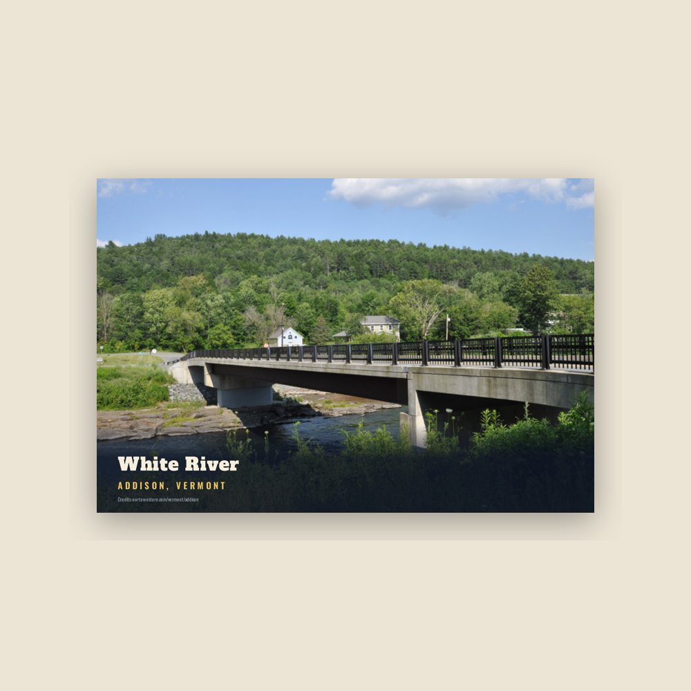 Addison White River Postcard