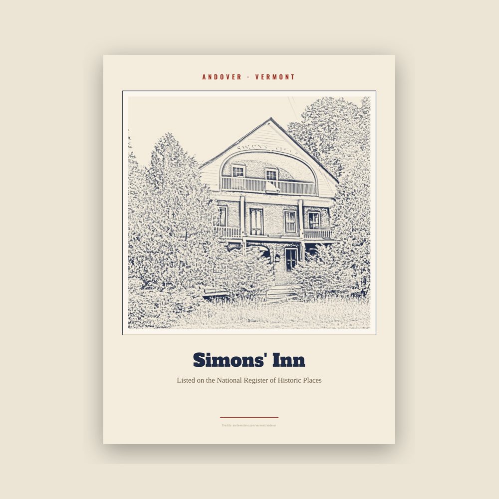 Andover Simons' Inn Landmark Print
