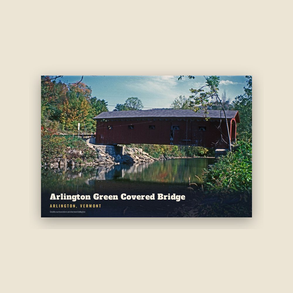 Arlington Arlington Green Covered Bridge Postcard