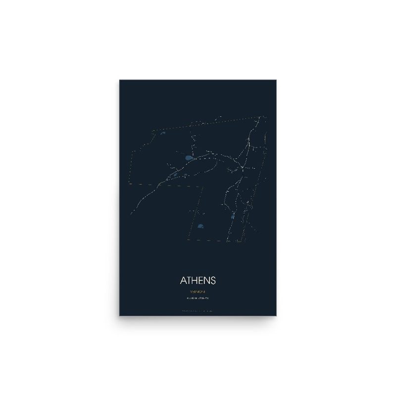 Athens Street Map Poster · Midnight