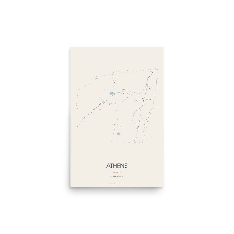 Athens Street Map Poster · Linen