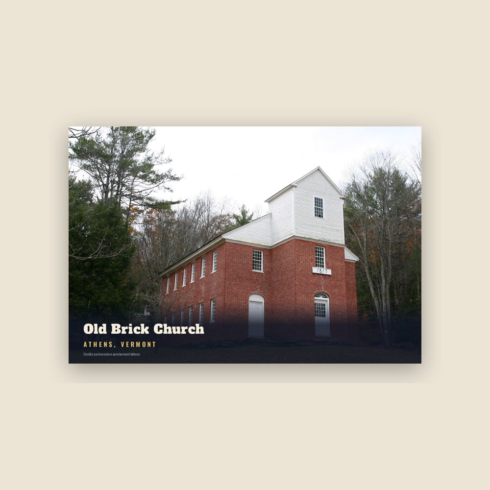 Athens Old Brick Church Postcard