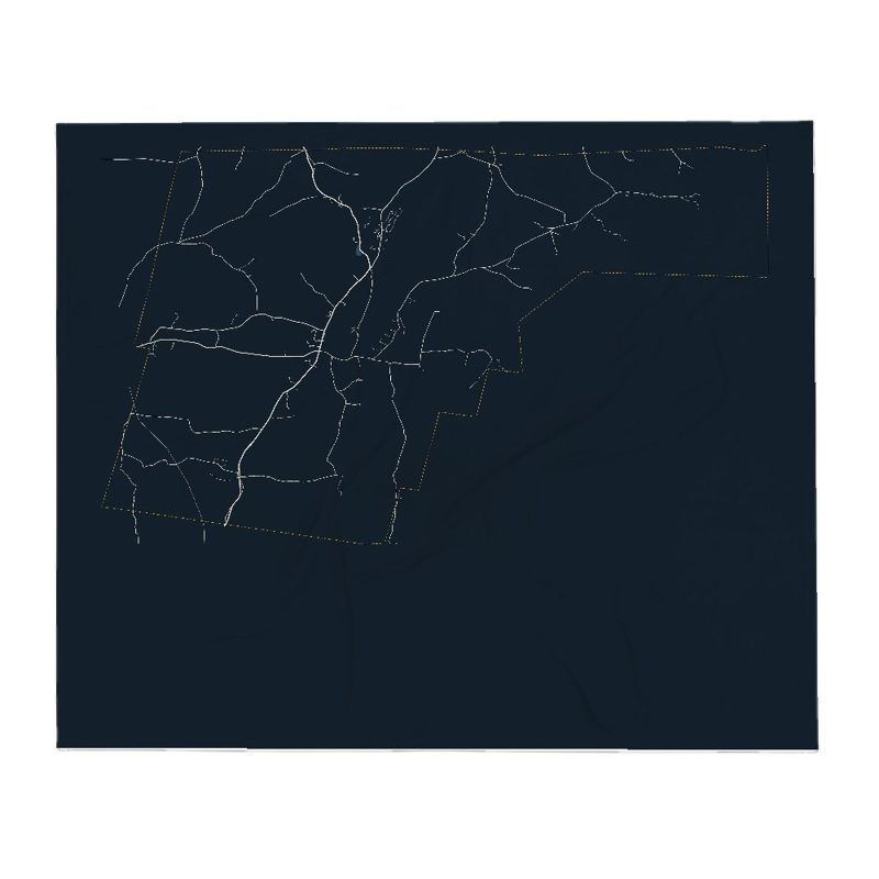 Bakersfield Street Map Throw Blanket