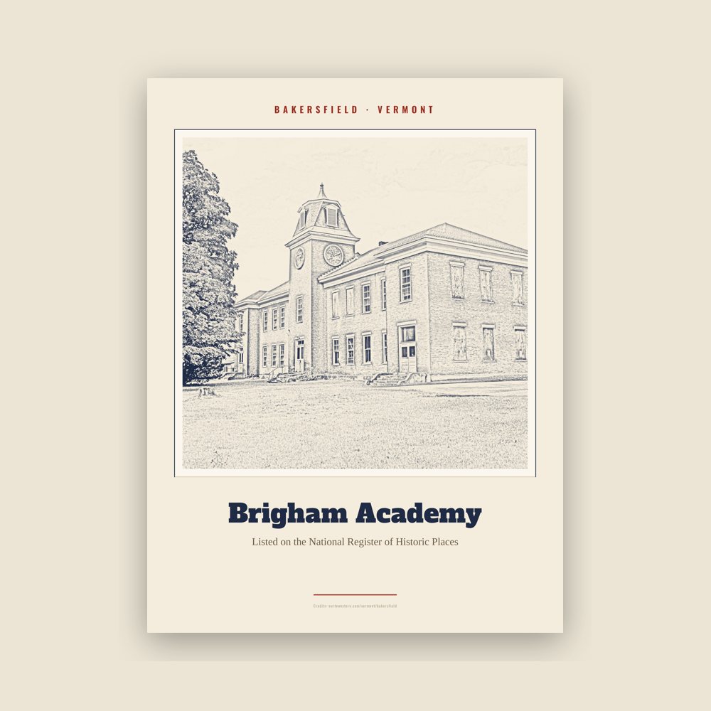 Bakersfield Brigham Academy Landmark Print
