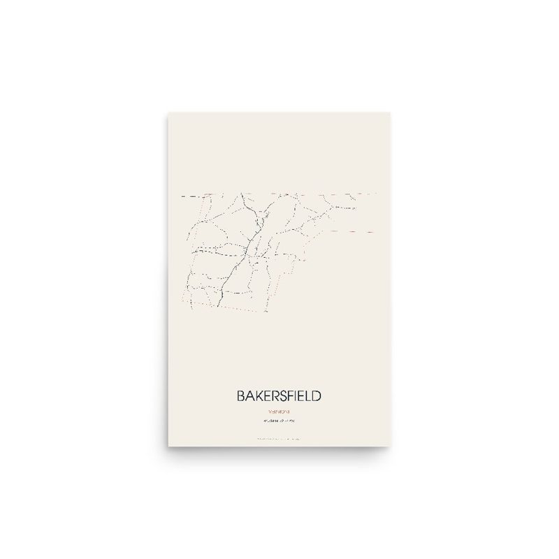 Bakersfield Street Map Poster · Linen